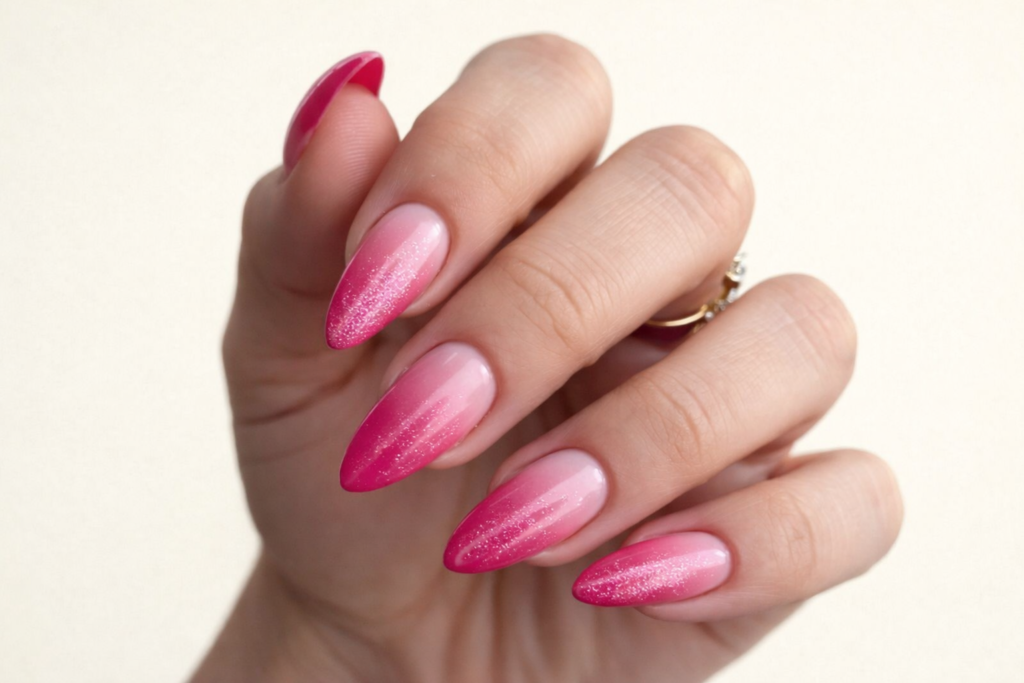 pink valentines day nails