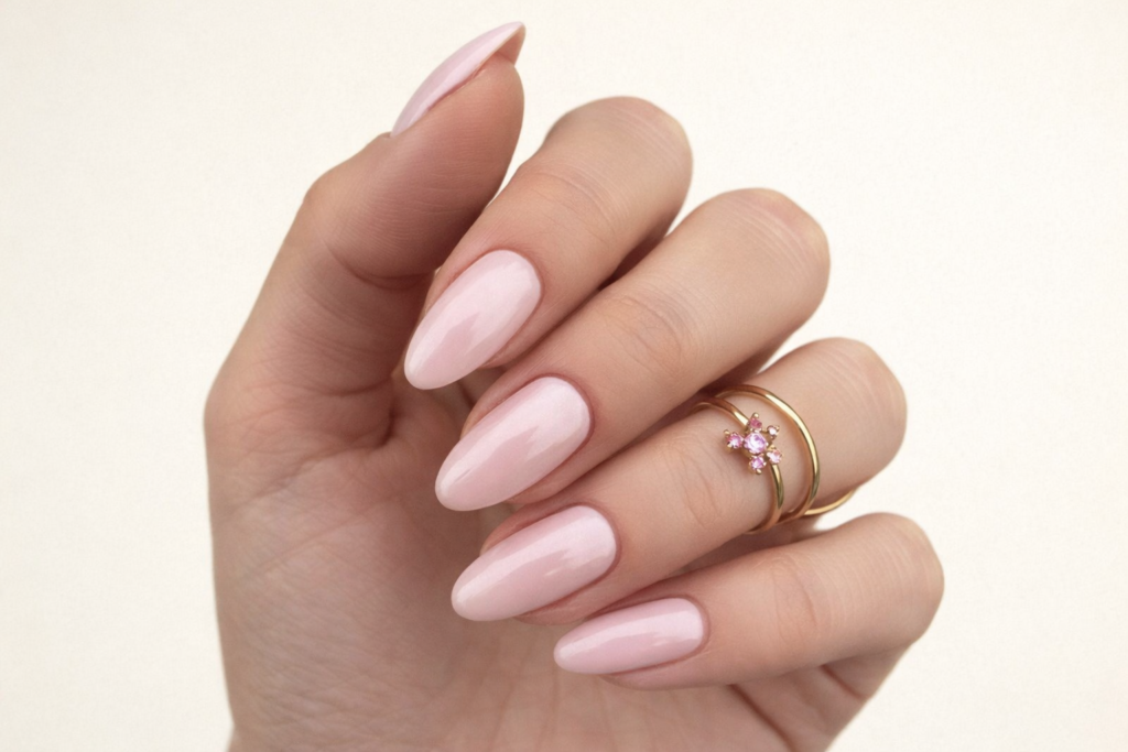 pink valentines day nails