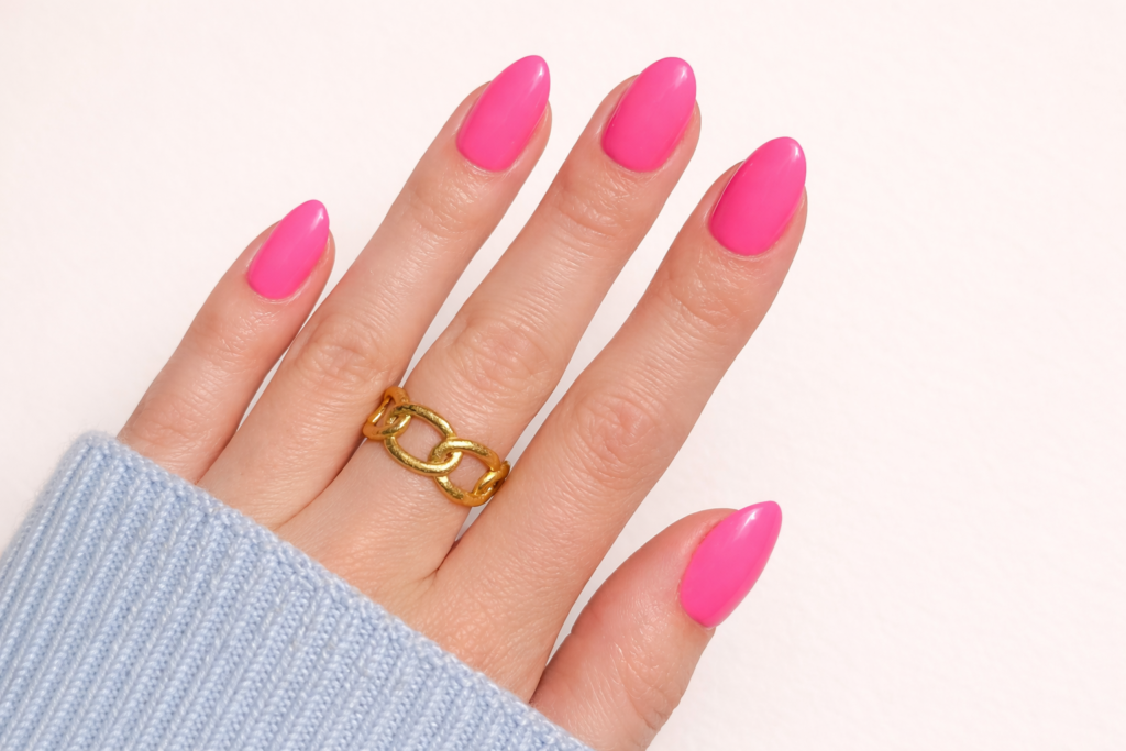 pink valentines day nails