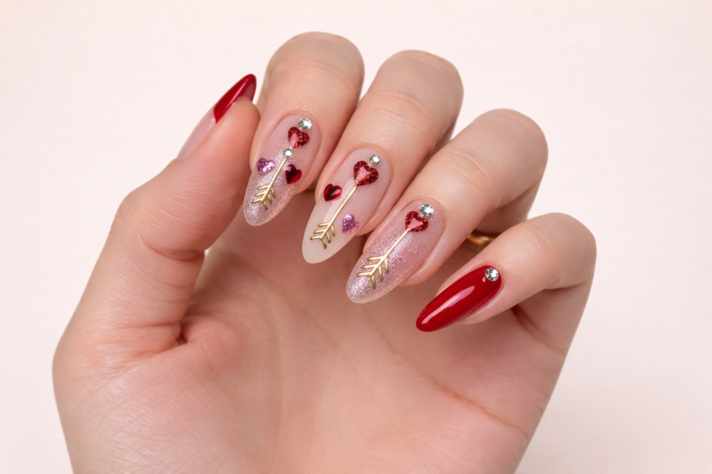simple valentines day nails