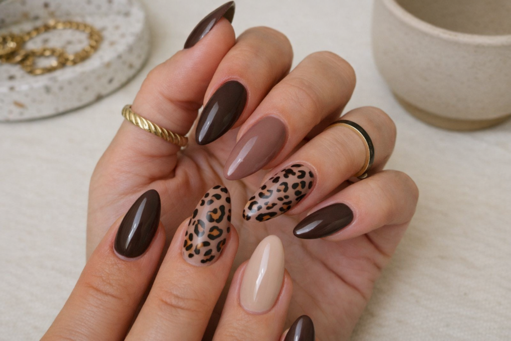 cheetah print nails