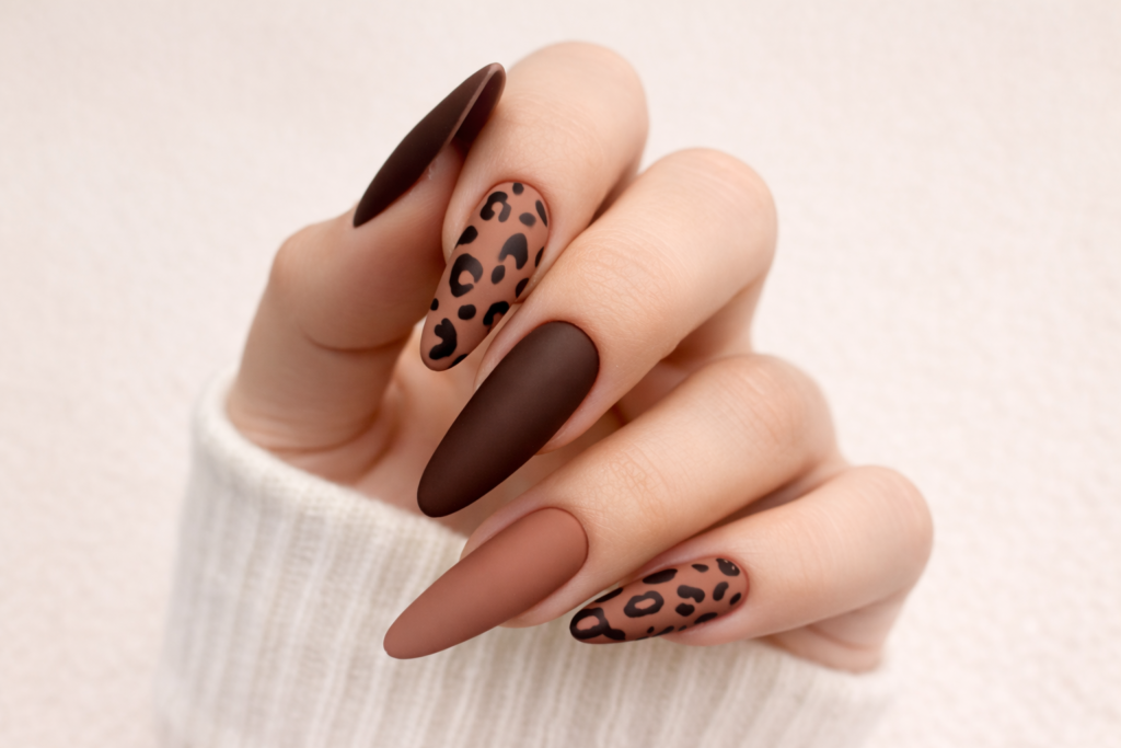 cheetah print nails
