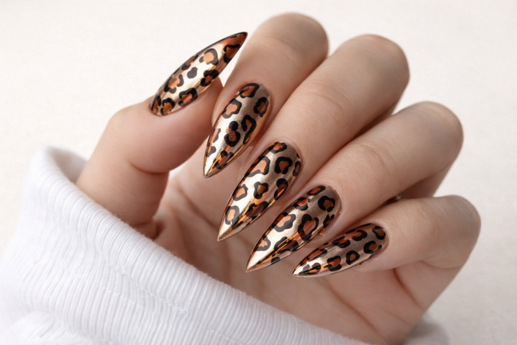 cheetah print nails
