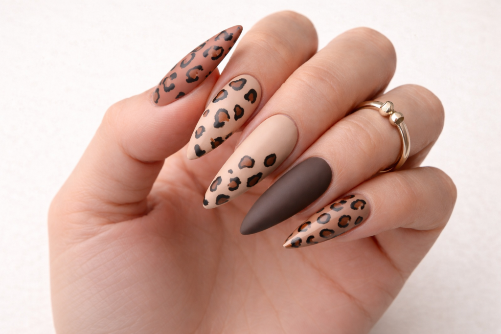 cheetah print nails
