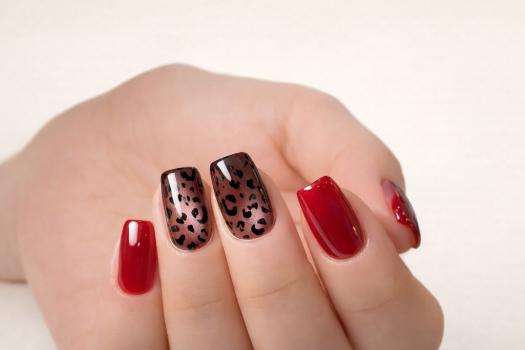 cheetah print nails