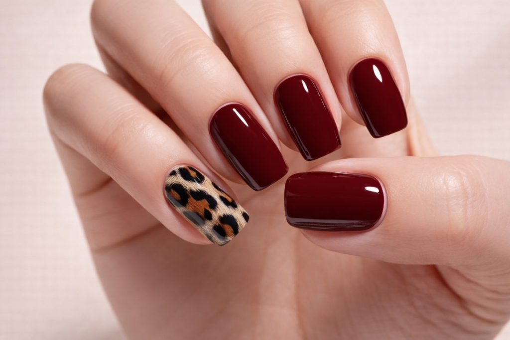 cheetah print nails