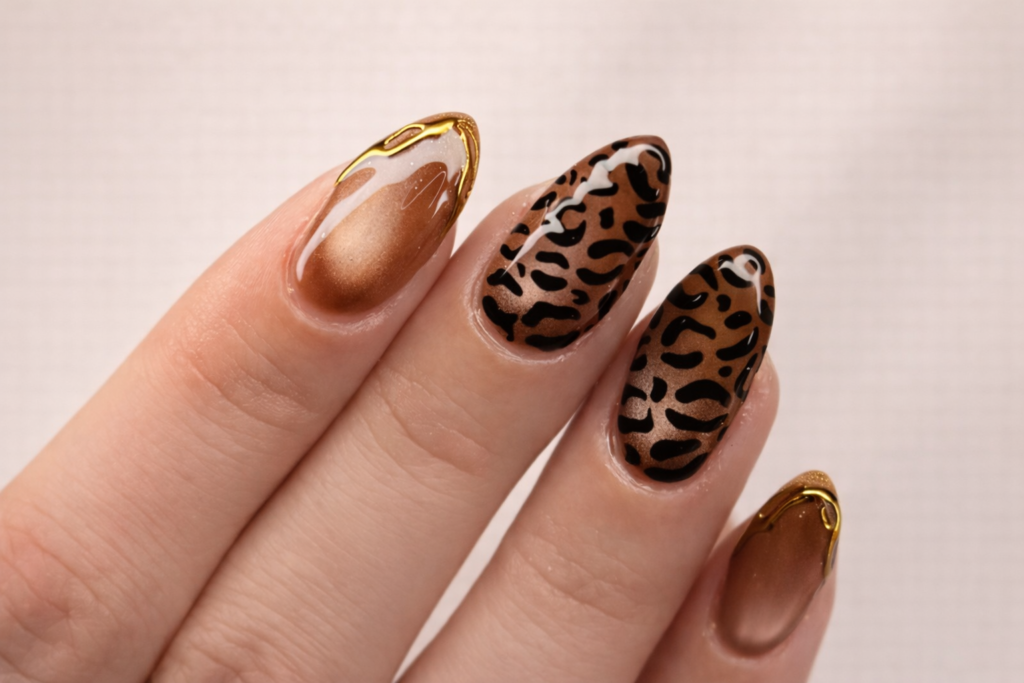 cheetah print nails