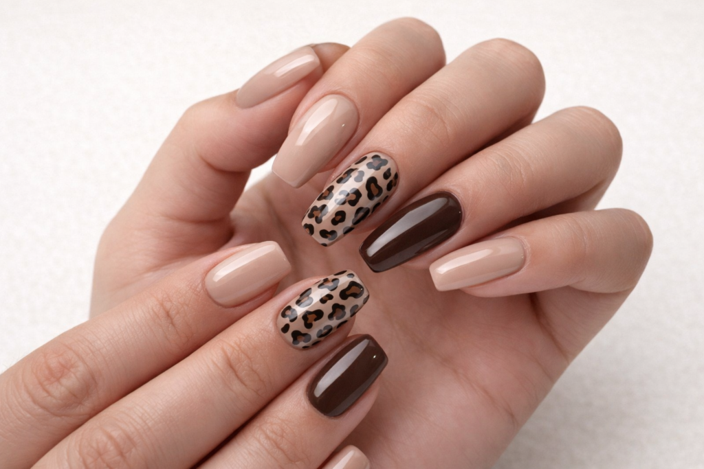 cheetah print nails