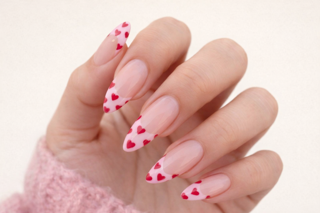 pink french tip nails 