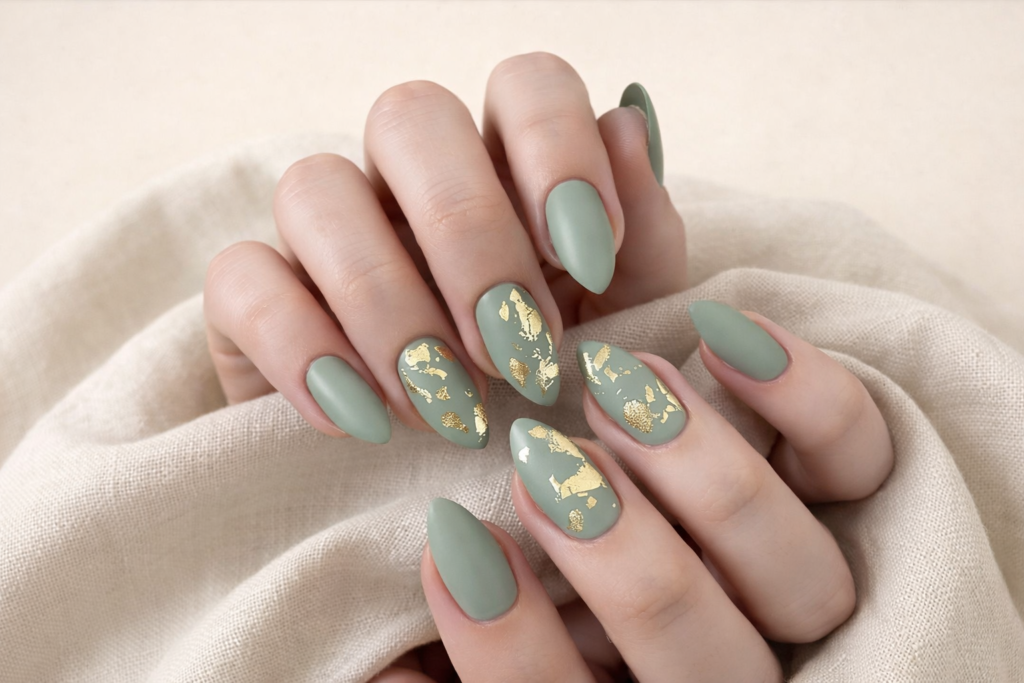 sage green nails