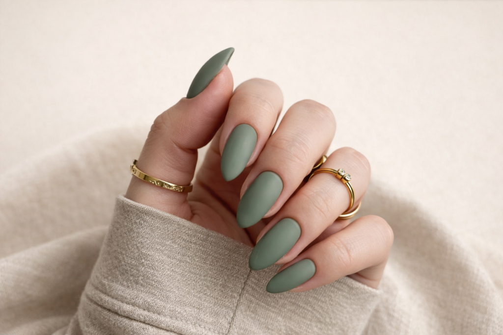 sage green nails