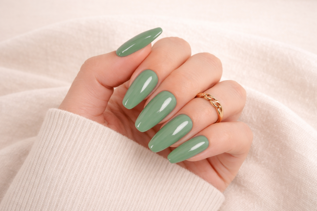 sage green nails