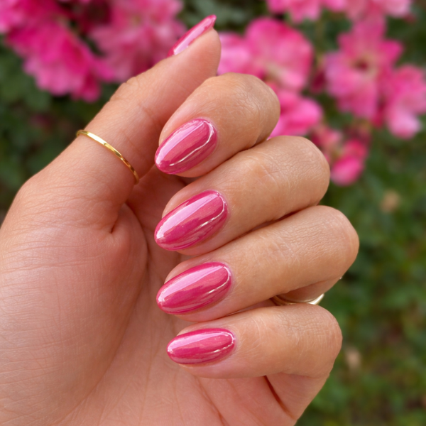 pink chrome nails