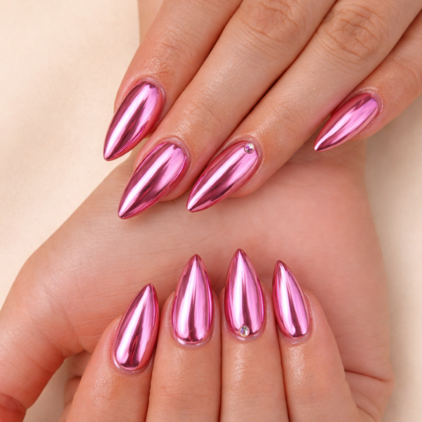 pink chrome nails