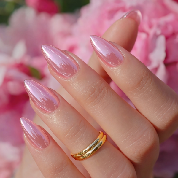 pink chrome nails