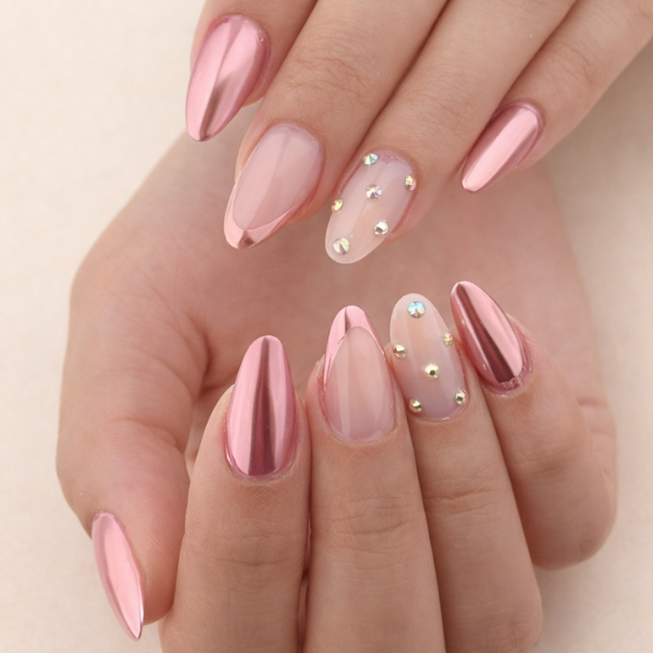 pink chrome nails