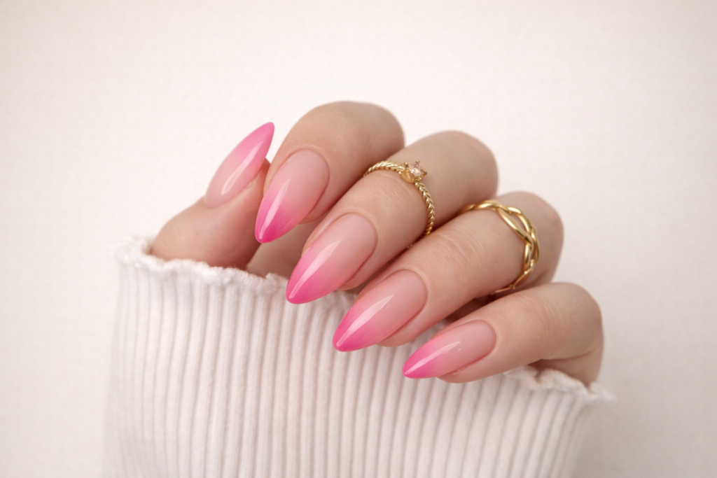 pink ombre nails