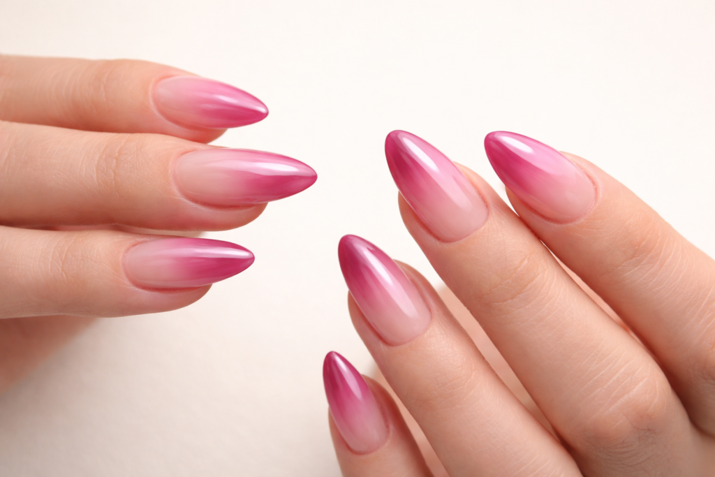 pink ombre nails