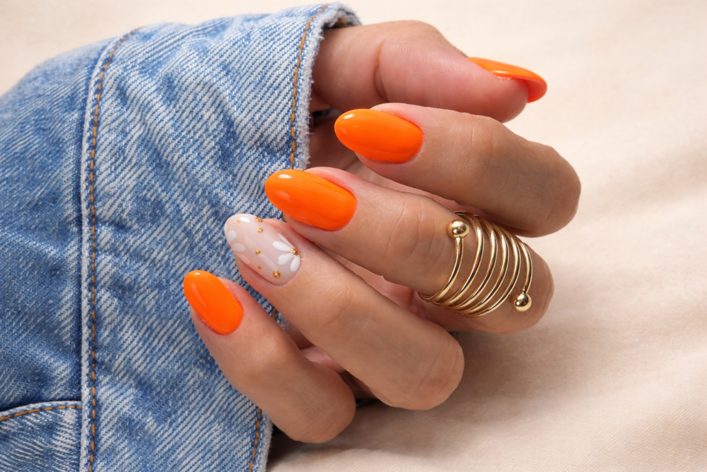 orange nail designs