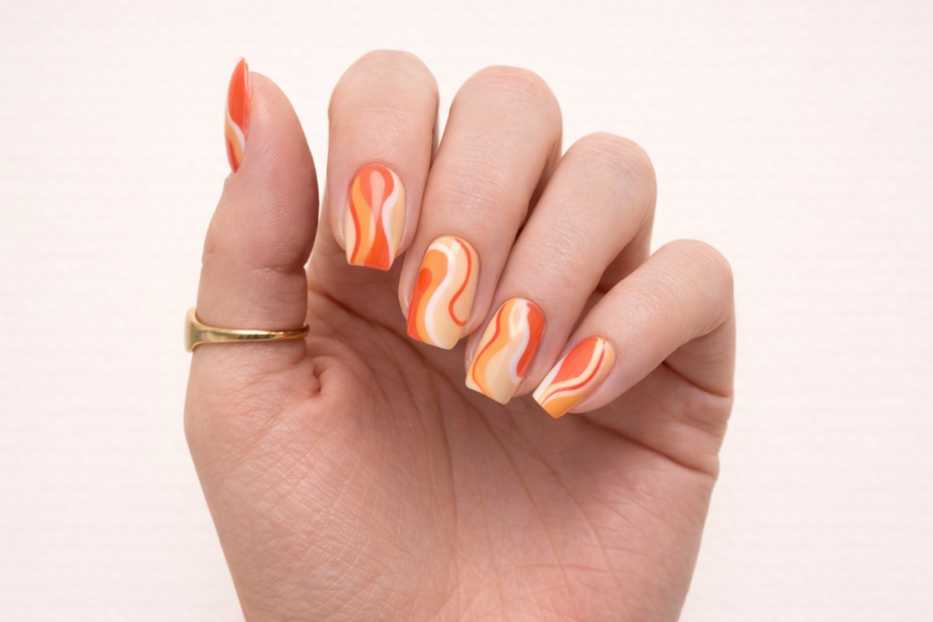 orange nail designs