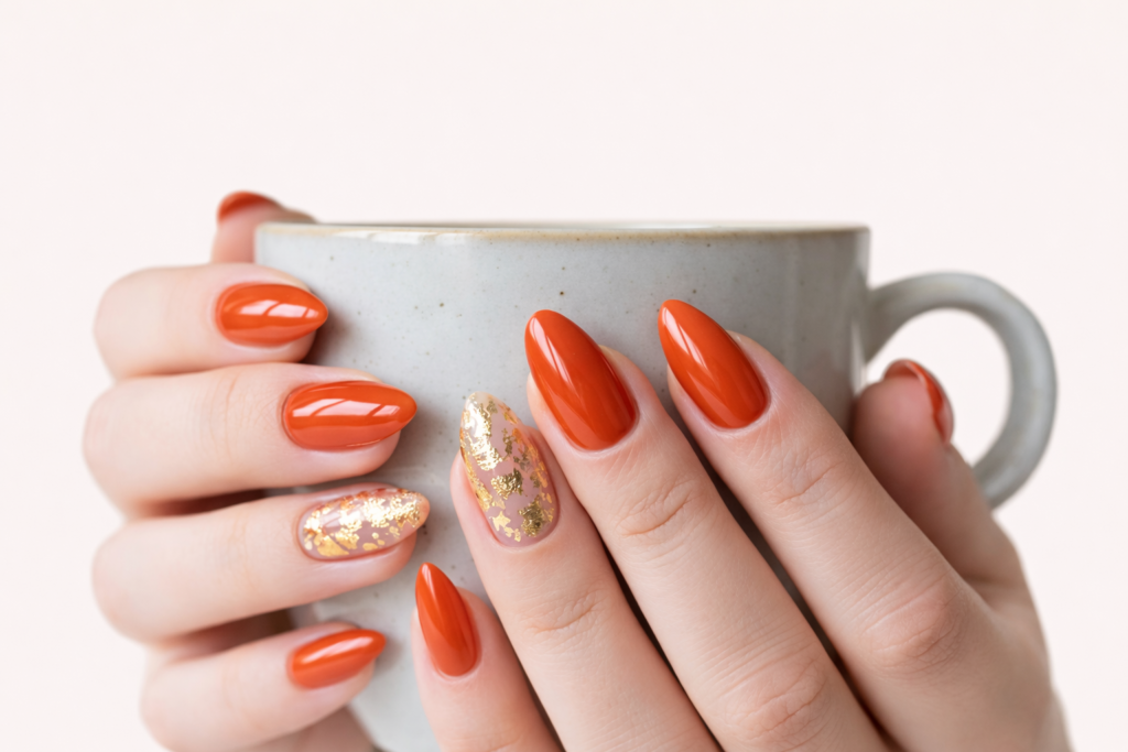 orange nail designs