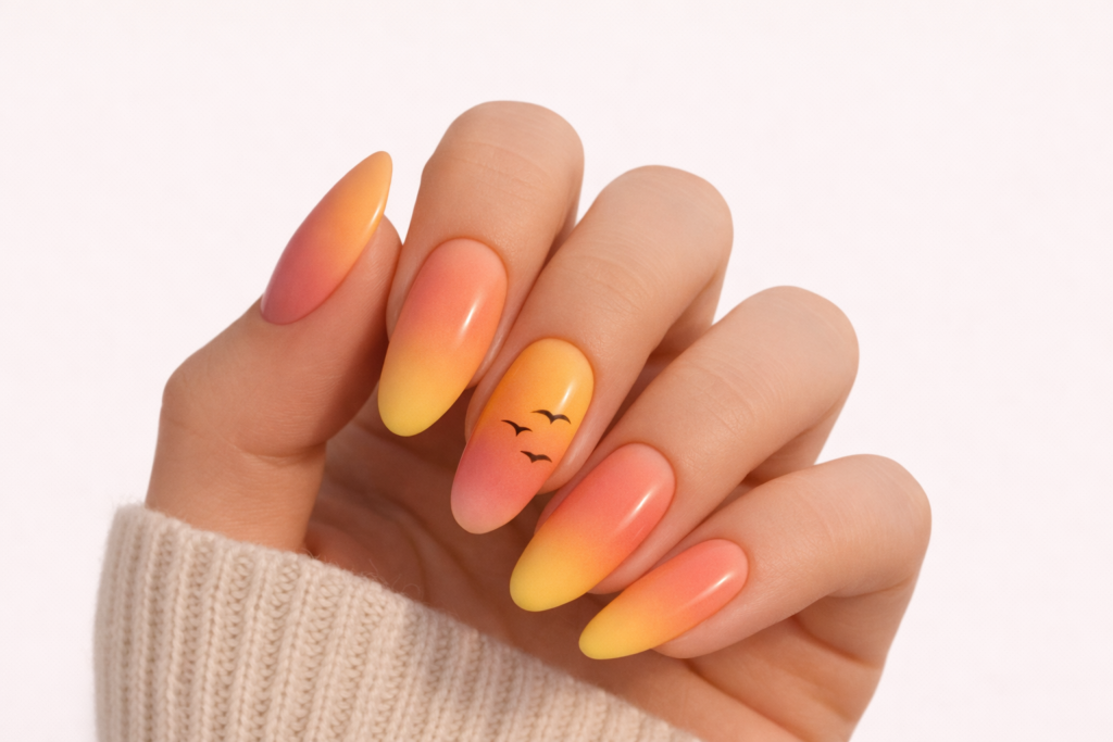 orange nail designs