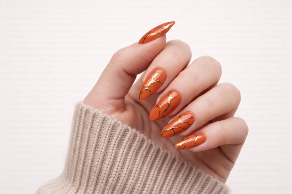 orange nail designs