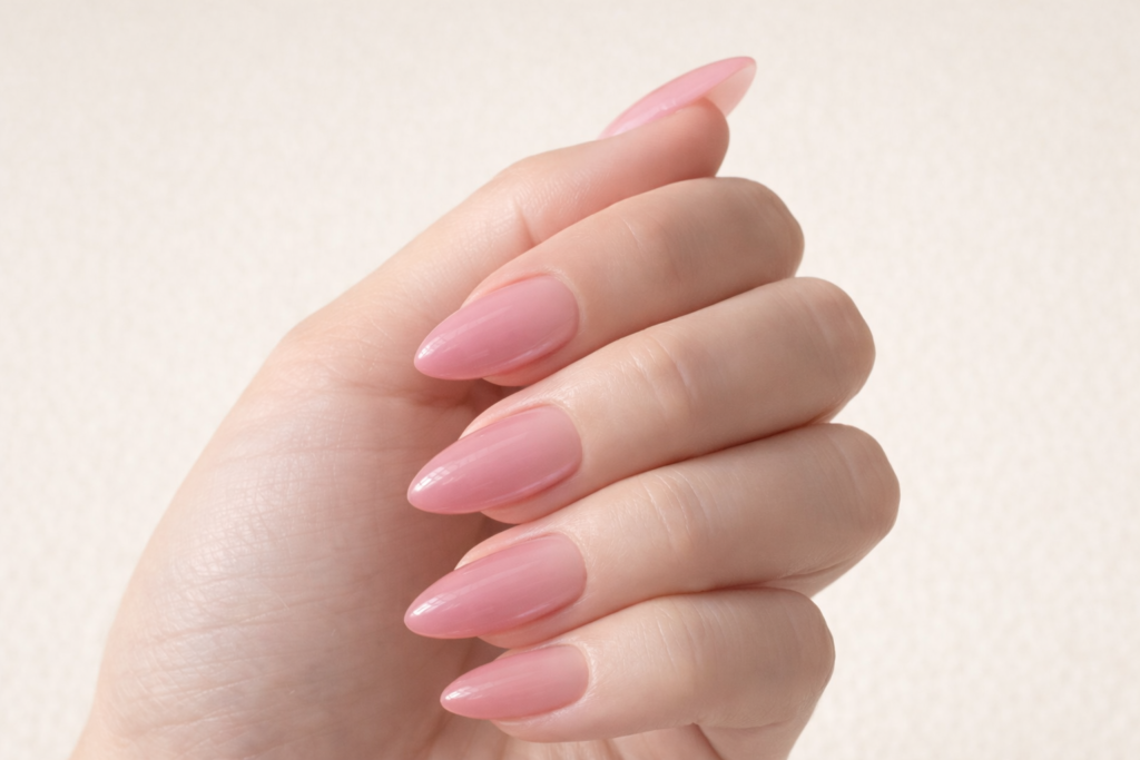 light pink nails