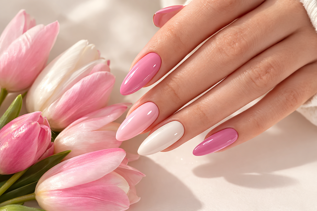 light pink nails