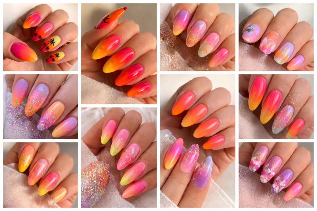 sunset nails