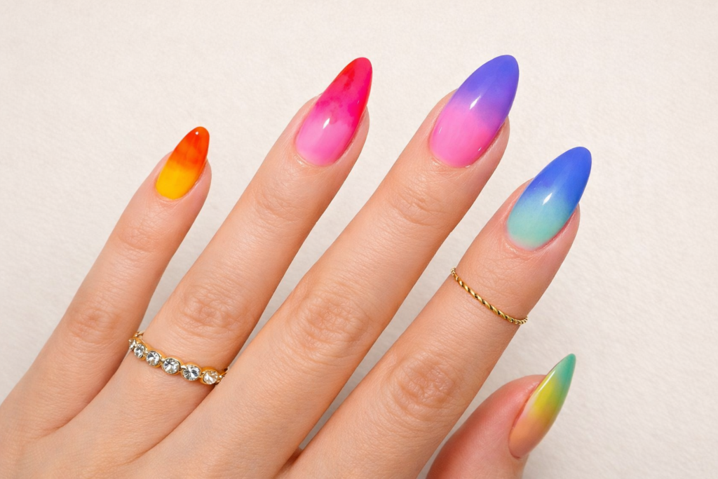 rainbow nails