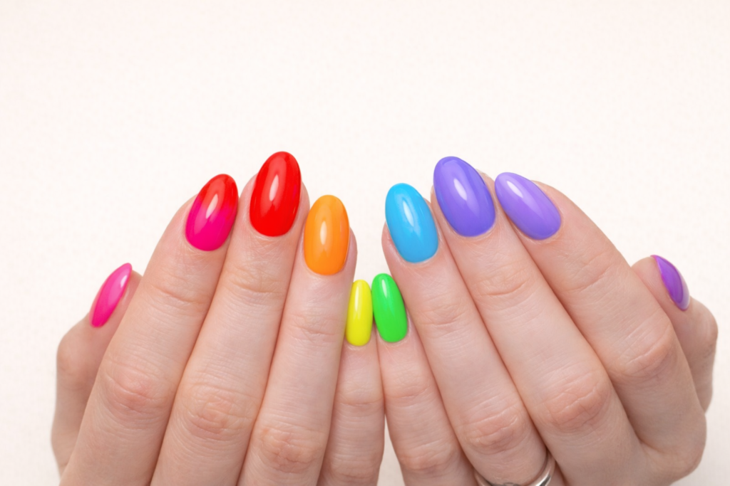 rainbow nails