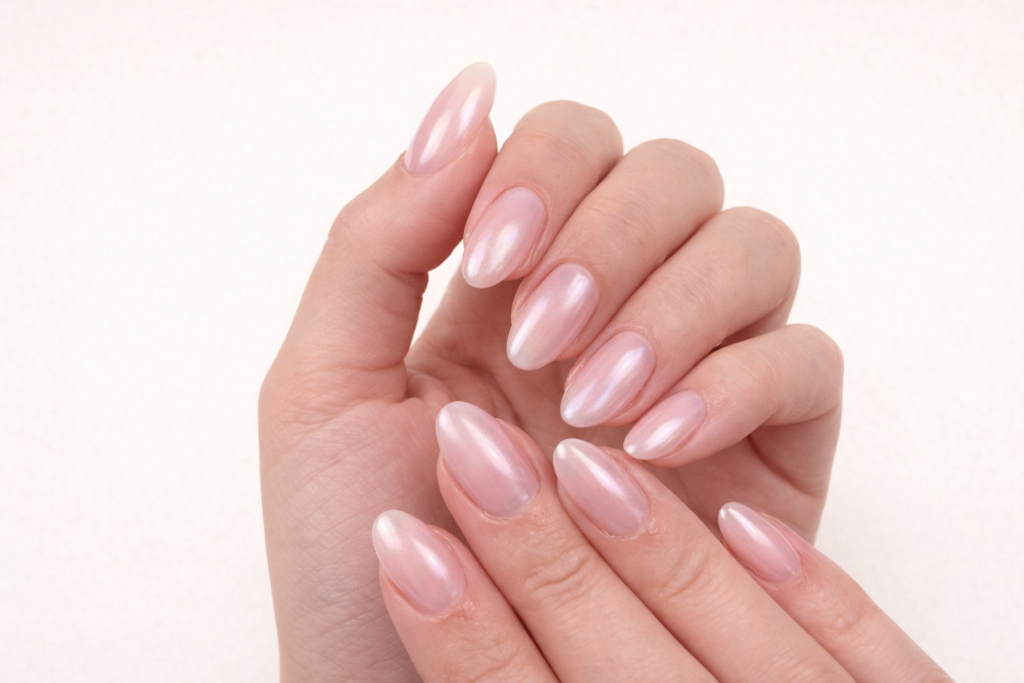 light pink nails