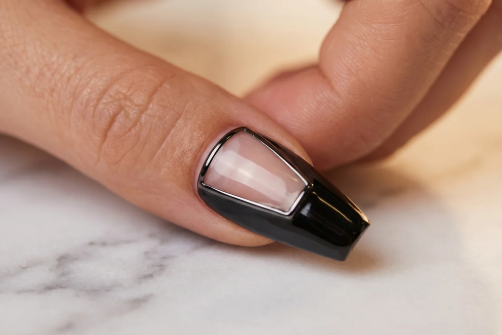 chrome french tip nails