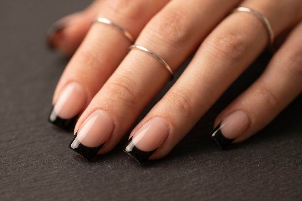 Square French Tip Nails