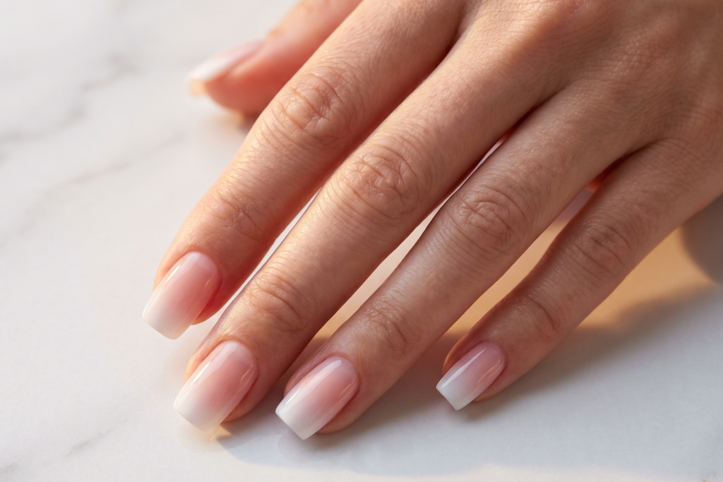 Square French Tip Nails