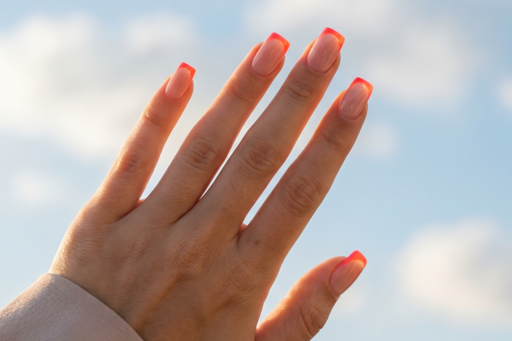 Square French Tip Nails