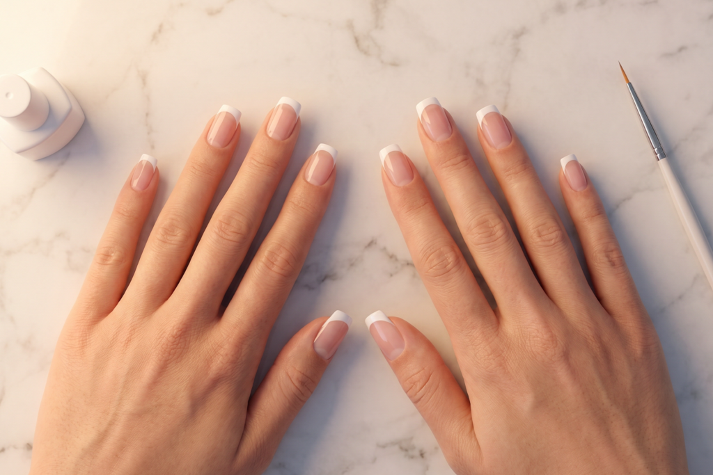 Square French Tip Nails