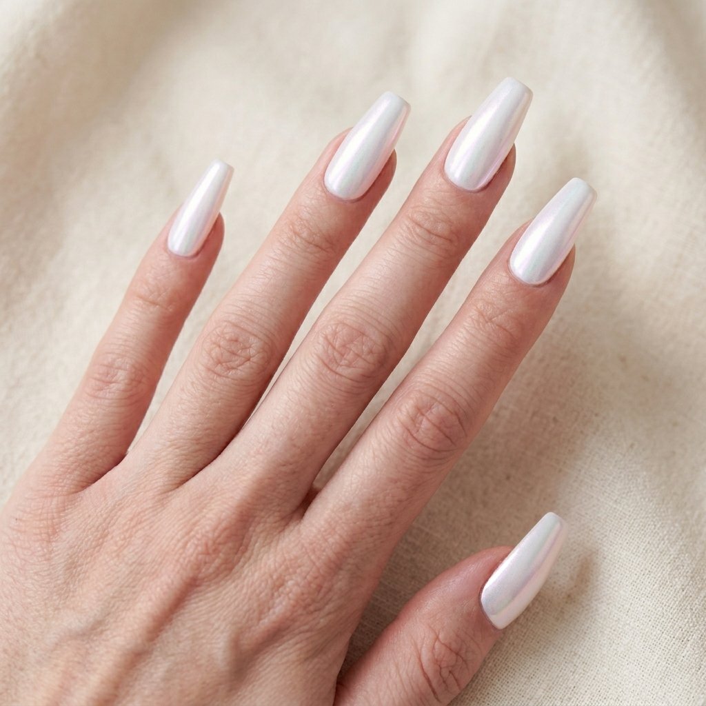 pearl chrome nails