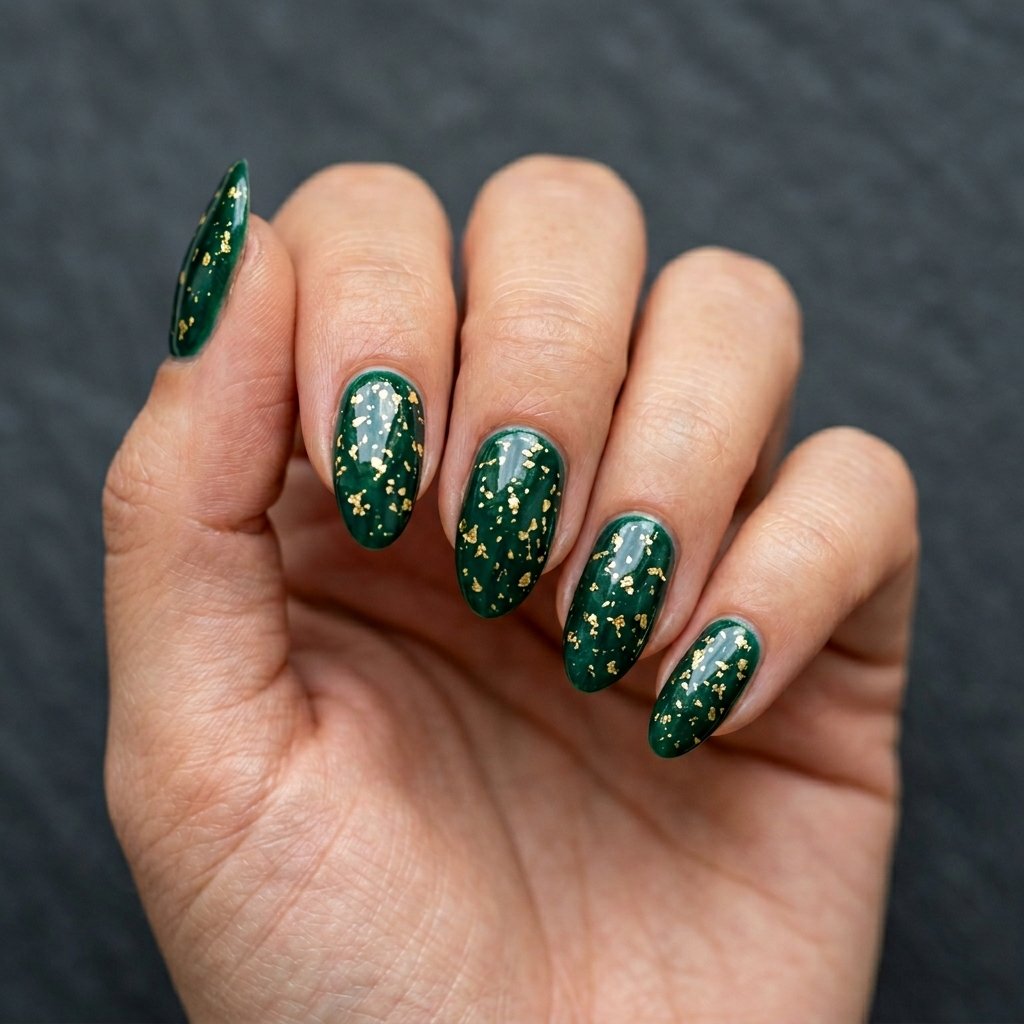 emerald green nails