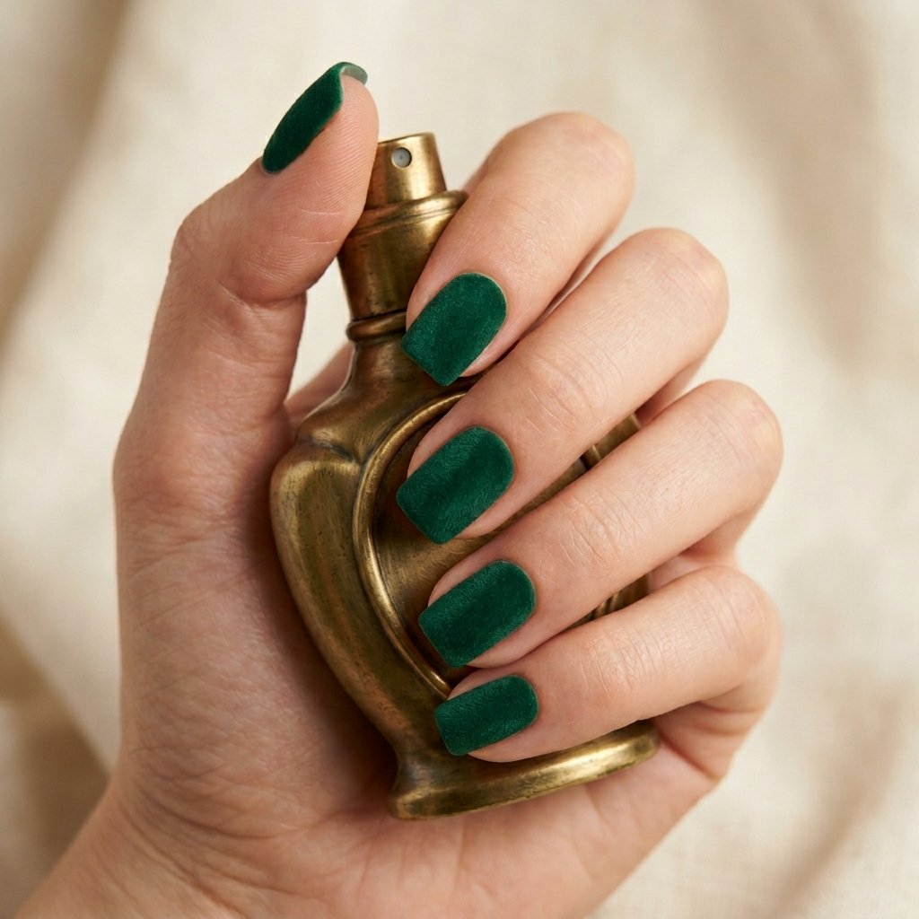 emerald green nails