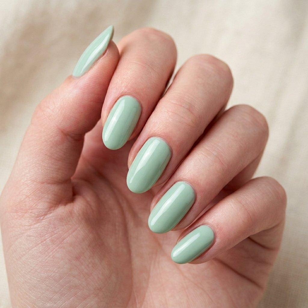 mint green nails