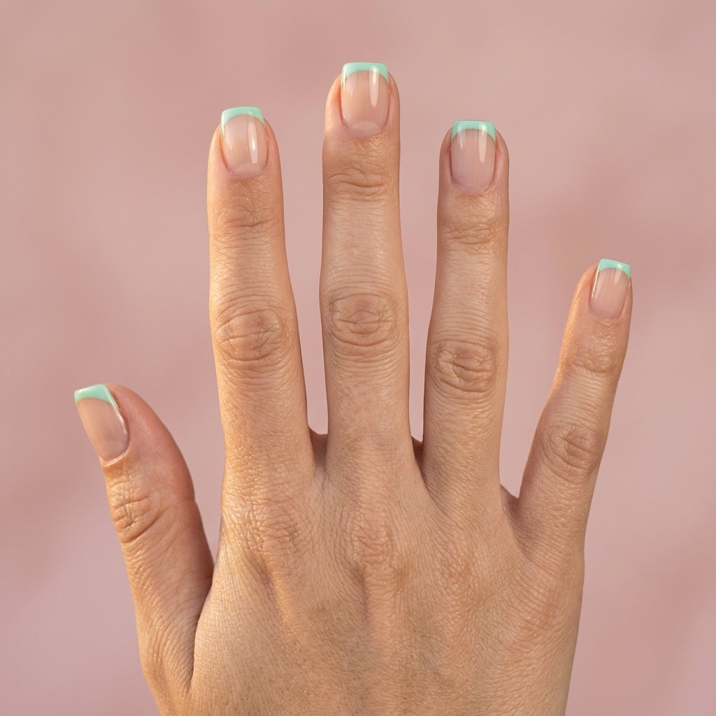 mint green nails