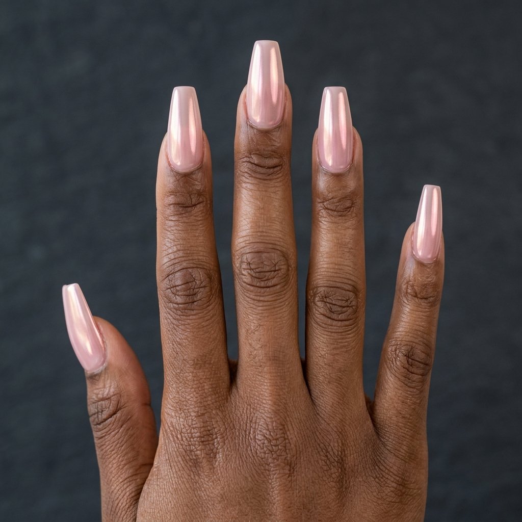 milky pink nails