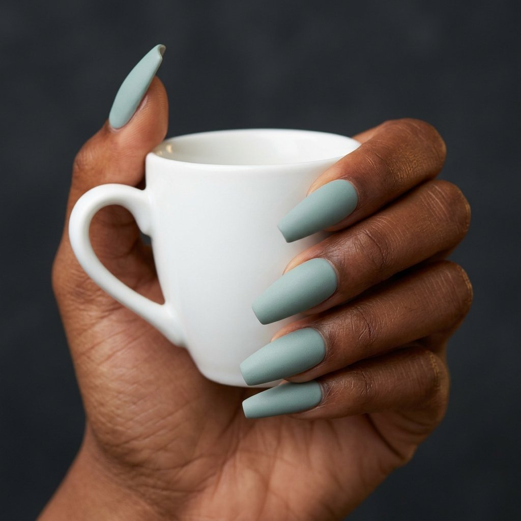 mint green nails