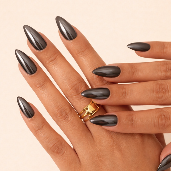 black chrome nails