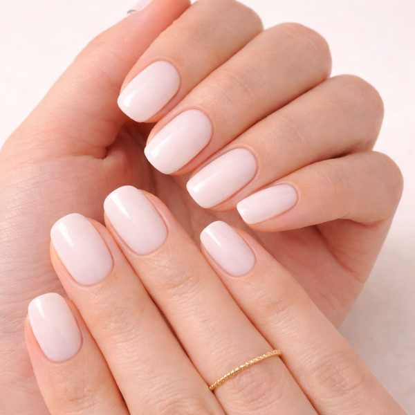 milky white nails