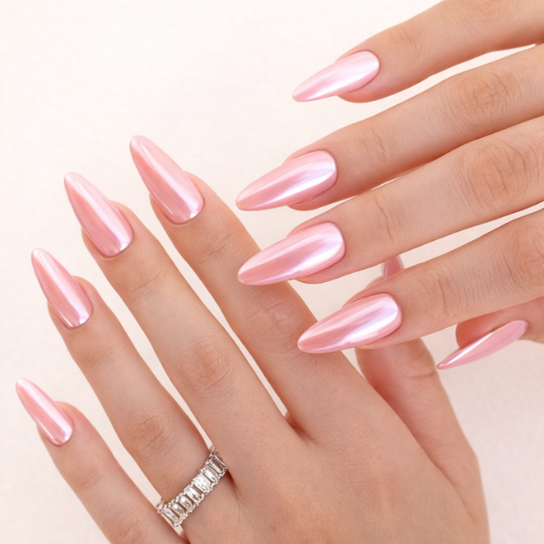 pink chrome nails