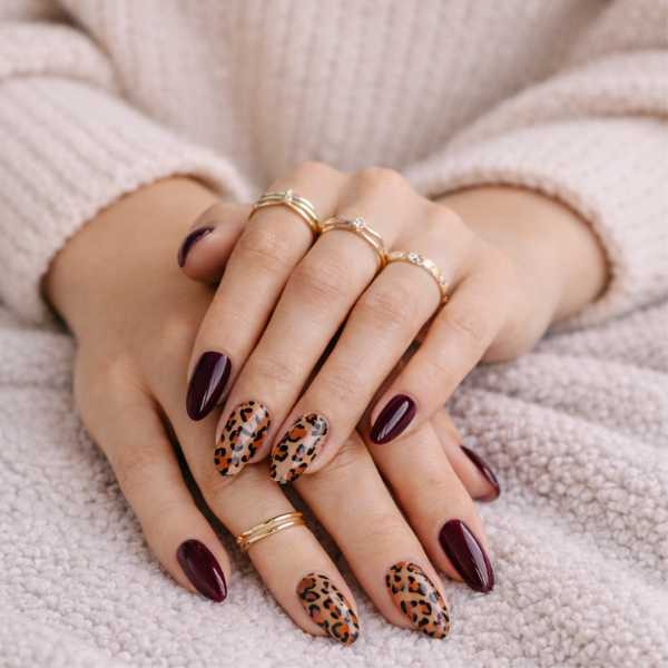 cheetah print nails