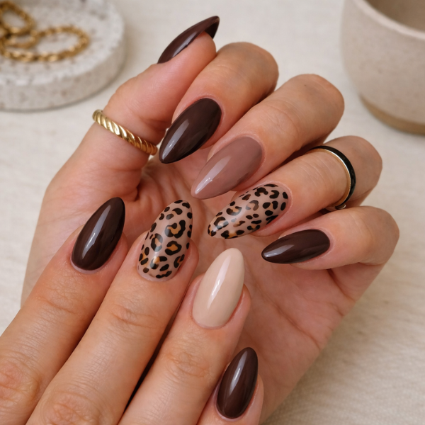 cheetah print nails